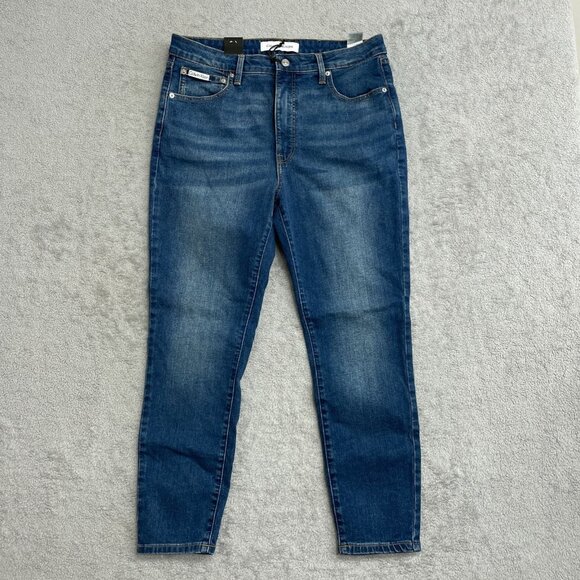 NEW Calvin Klein Women's Size 16/33 High Rise Skinny Ankle Jeans Blue J1082 - Picture 2 of 11